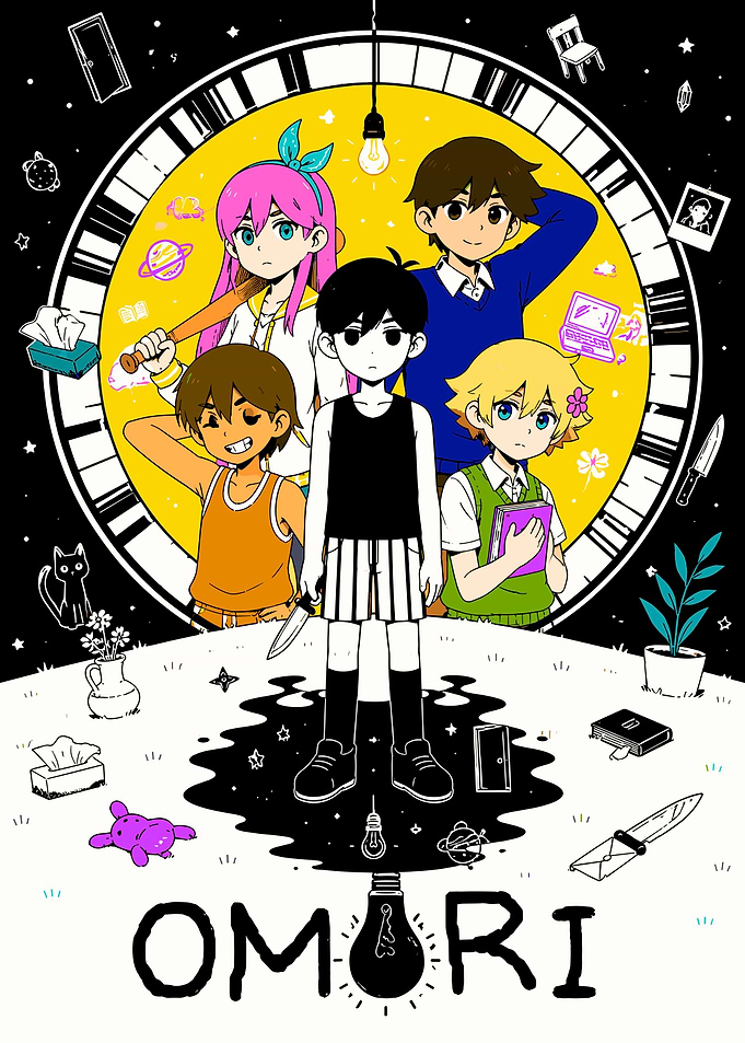 Omori Game Character Group Poster