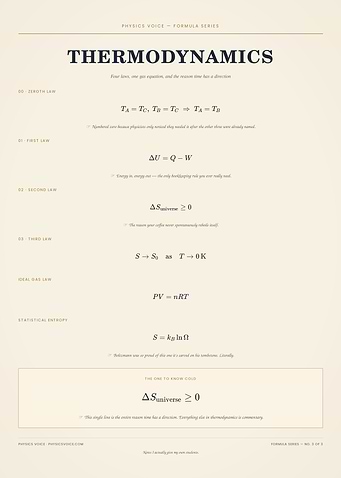 Thermodynamics Formula Poster