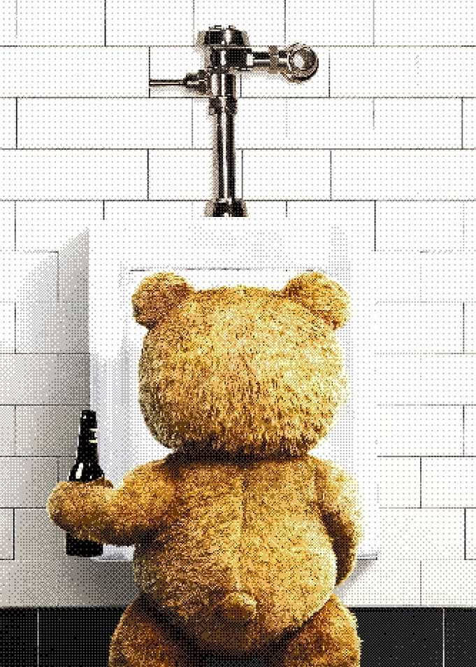 Ted Bear at a Urinal