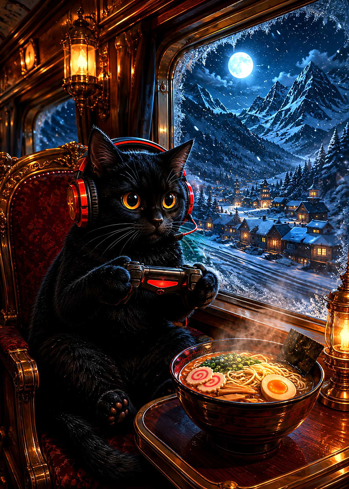 Black Cat Gaming on Train