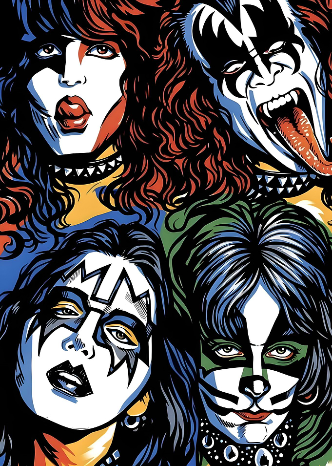 KISS Band Members Pop Art Portrait