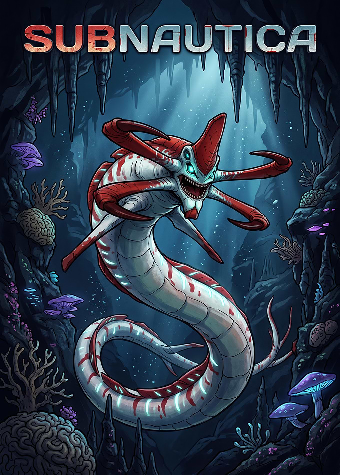 Subnautica Reaper Leviathan Underwater Art