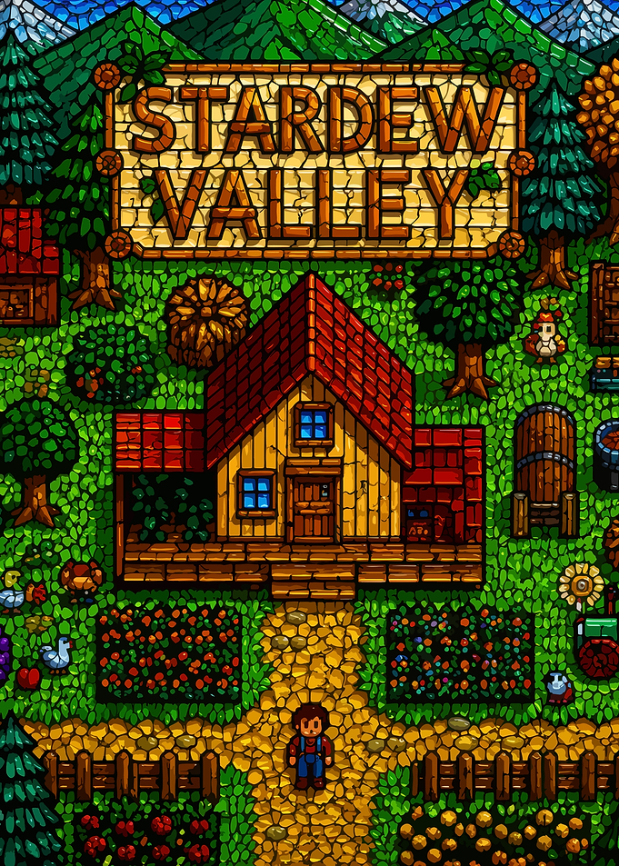 Stardew Valley Farmhouse Mosaic Art