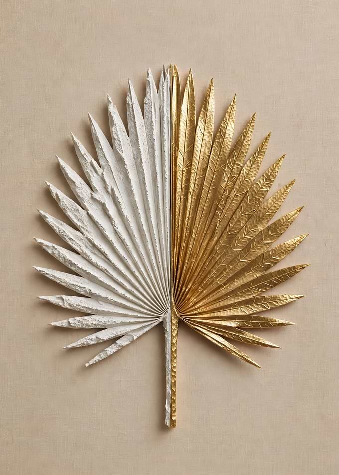 Minimalist Japandi Gold Palm Leaf