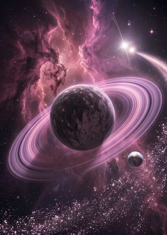 Ethereal Purple Ringed Planet Nebula