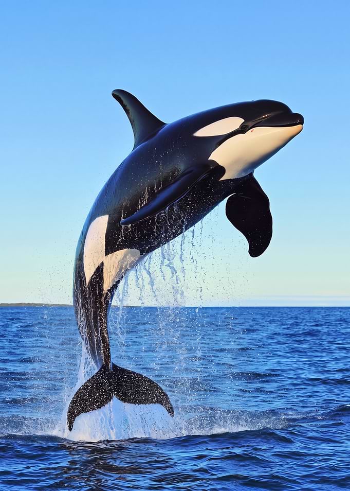 Majestic Orca Leaping from Ocean