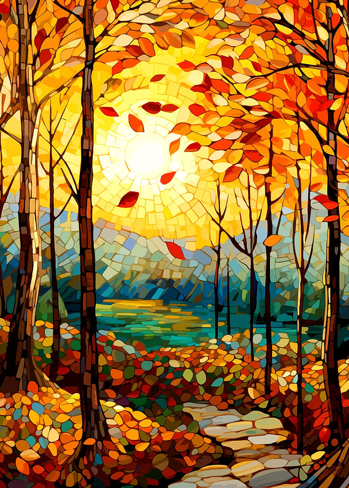 Mosaic Autumn Forest Landscape