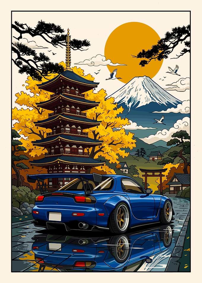 Mazda RX-7 at Mount Fuji