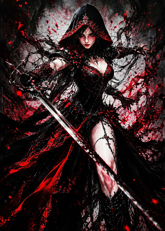 Dark Fantasy Warrior Queen with Sword