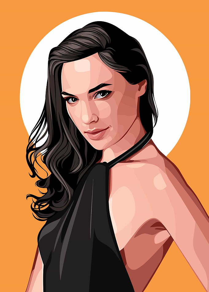 Gal Gadot Digital Portrait Illustration
