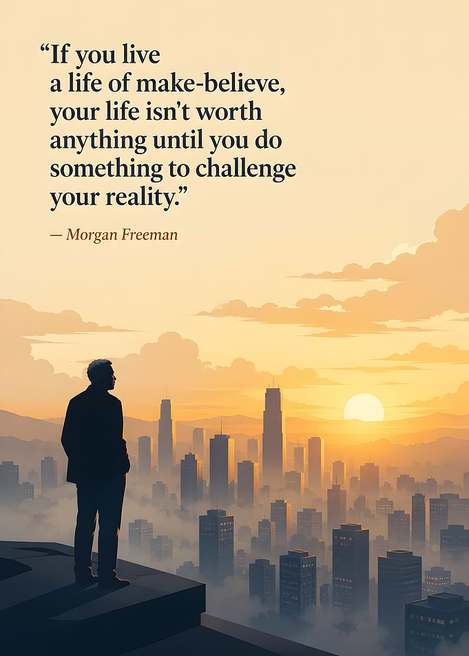 Morgan Freeman Inspirational Quote Poster