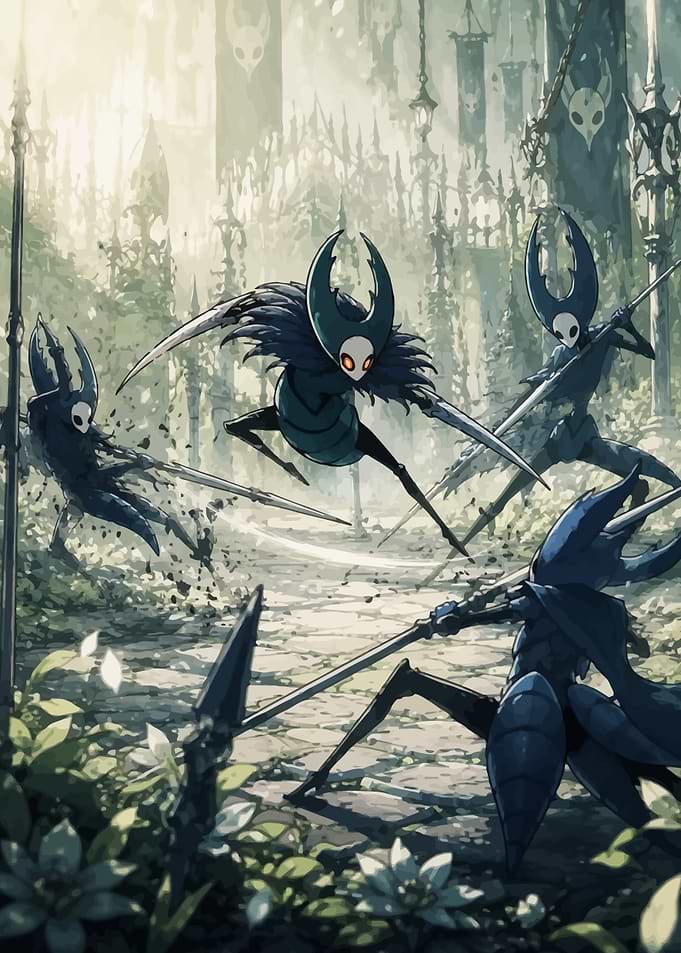 Hollow Knight Mantis Lords Battle