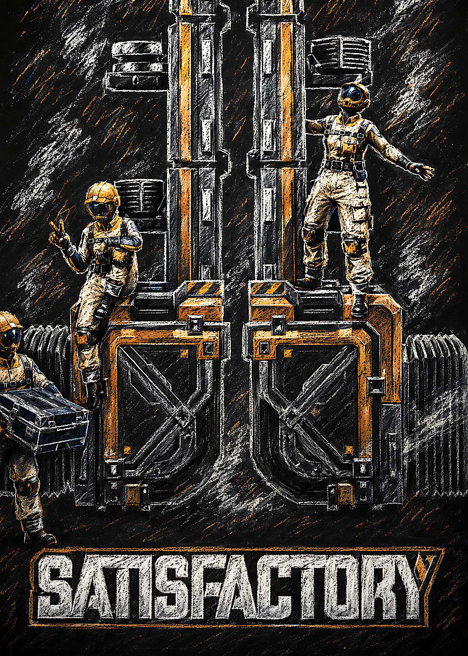Satisfactory Game Industrial Poster