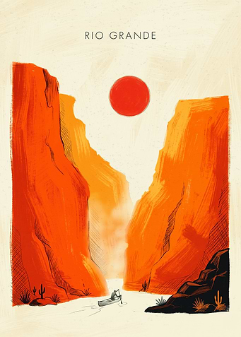 Rio Grande Canyon River Retro Poster