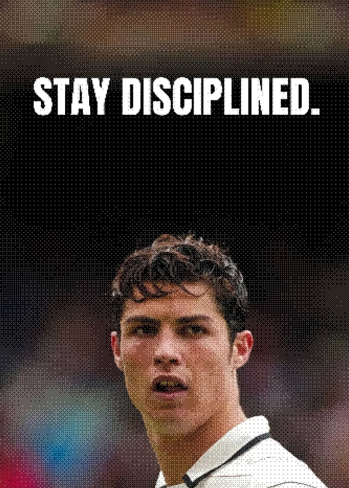 Cristiano Ronaldo Stay Disciplined Poster