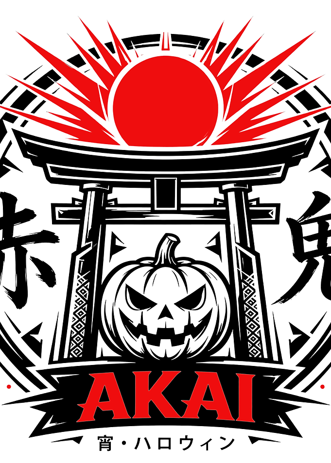 Akai Halloween Japanese Torii Pumpkin Logo
