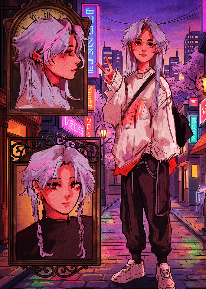 Anime Style Character Street Portrait