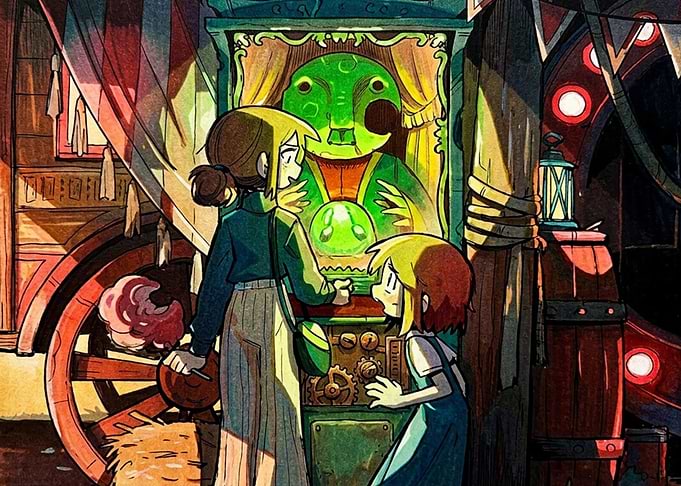 Children at a Magical Carnival Booth