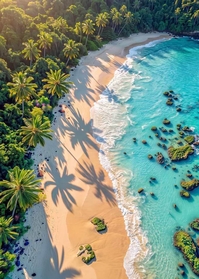 Aerial View of Tropical Beach Paradise