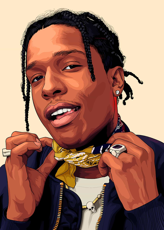 A$AP Rocky Digital Portrait Illustration