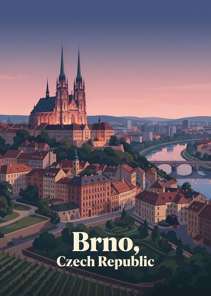 Brno Czech Republic Travel Poster