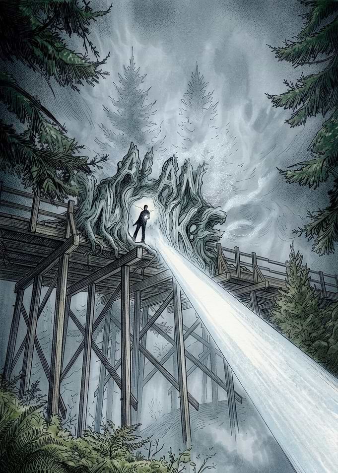 Alan Wake Forest Bridge Illustration
