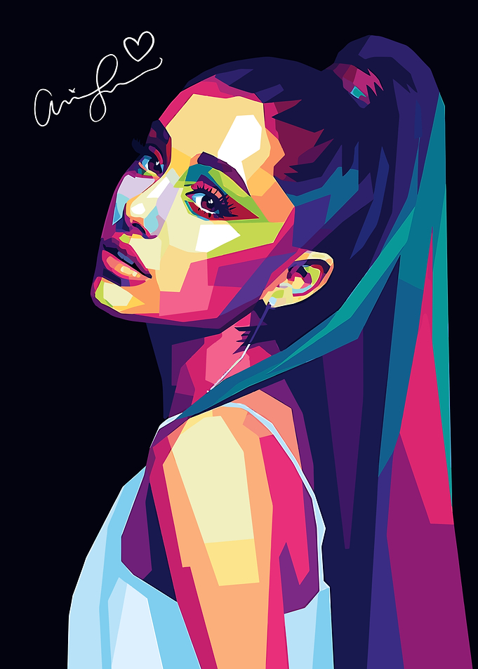 Ariana Grande WPAP Pop Art Portrait