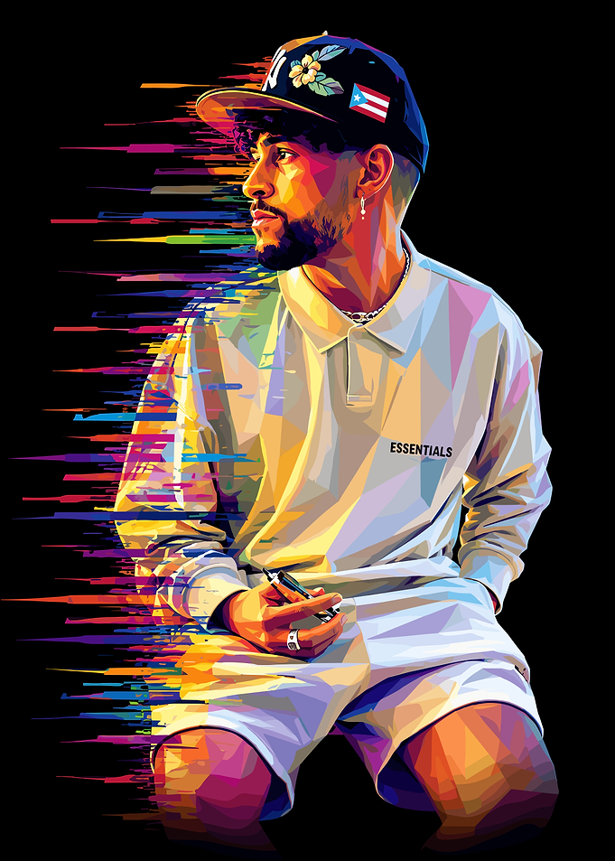 Bad Bunny Low Poly Portrait