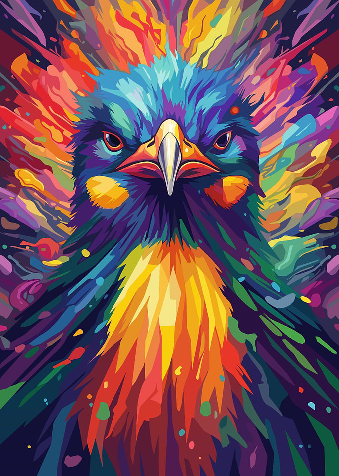 Colorful Abstract Eagle Portrait