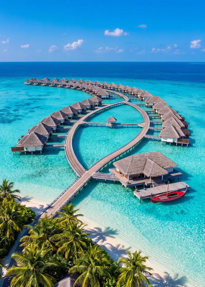 Overwater Bungalows in the Maldives
