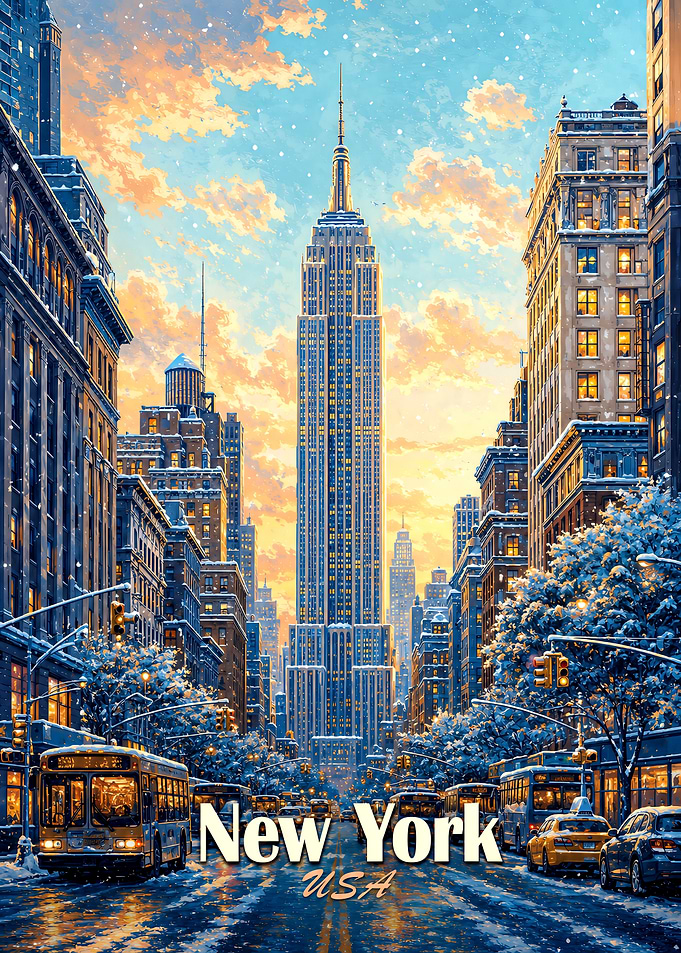 Winter Sunset in New York City