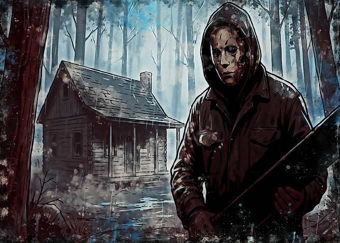 Horror Slasher in the Woods