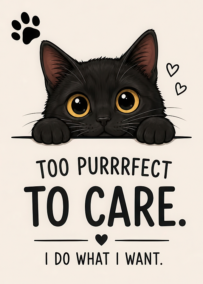 Cute Black Cat Inspirational Poster