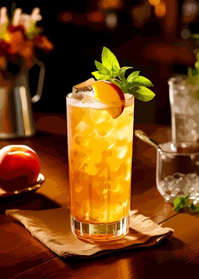 Refreshing Peach Iced Tea Cocktail