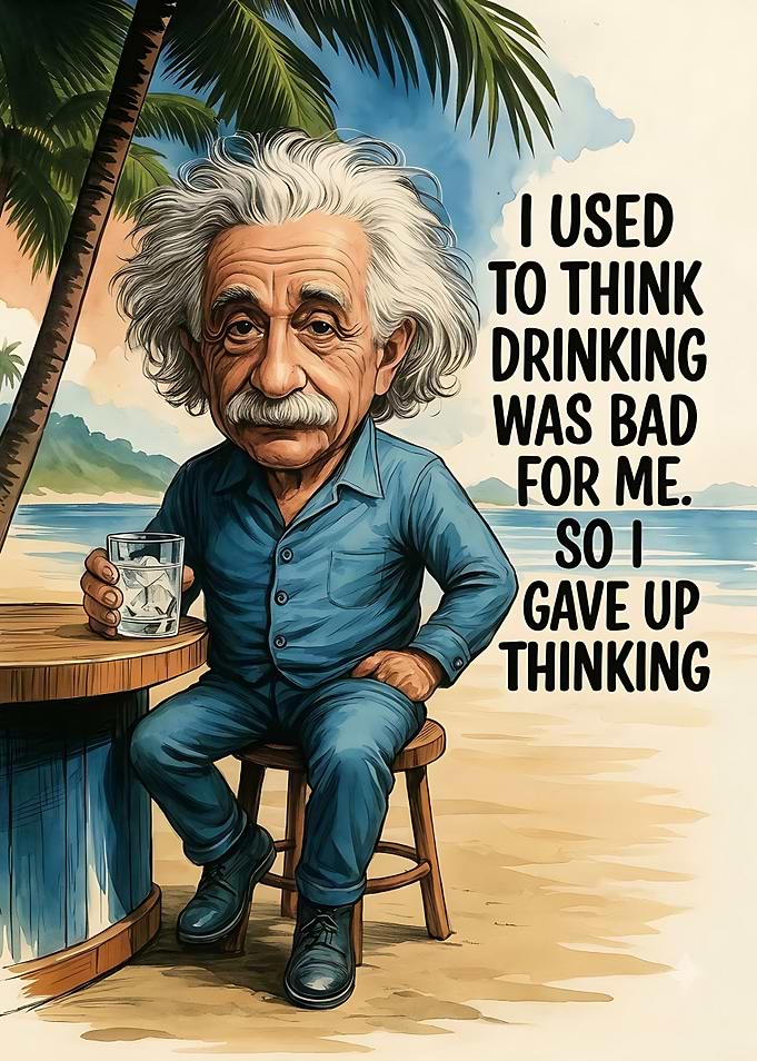 Albert Einstein Funny Beach Quote Poster