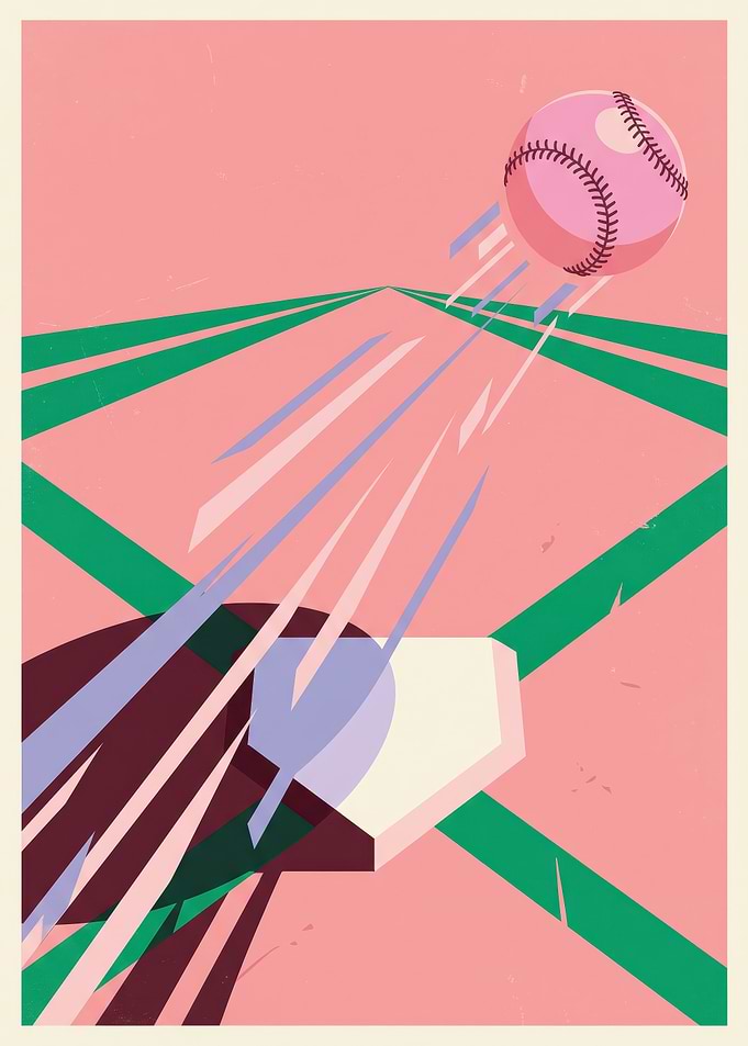 Minimalist Baseball Home Plate Illustration