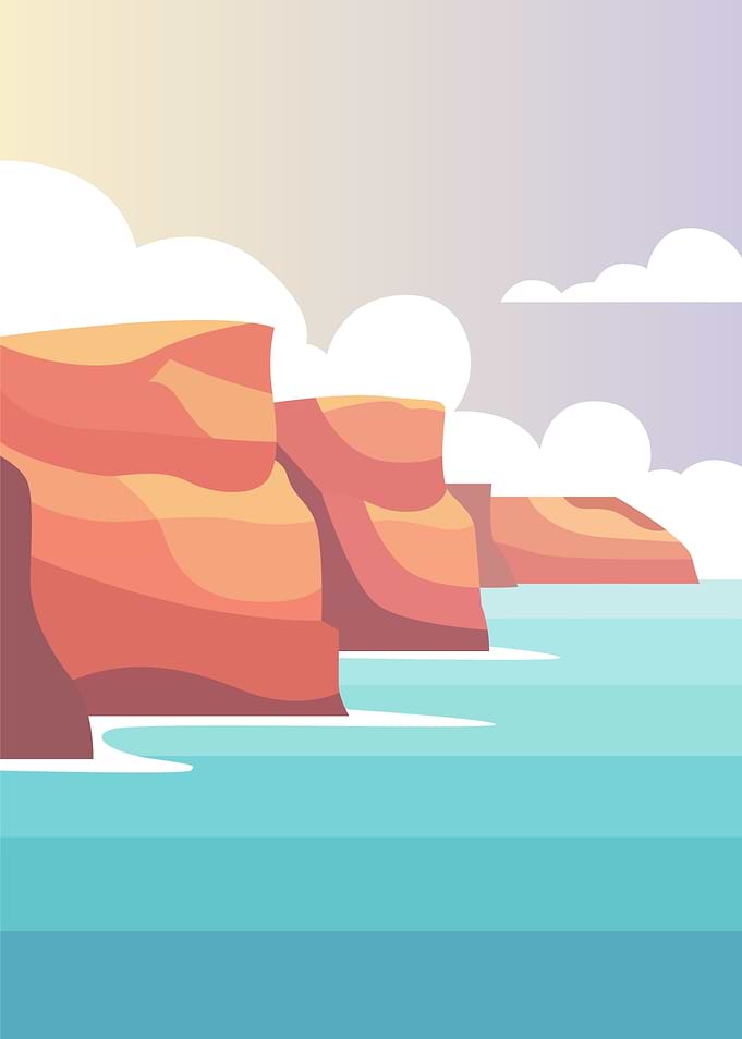 Minimalist Coastal Cliffs and Ocean