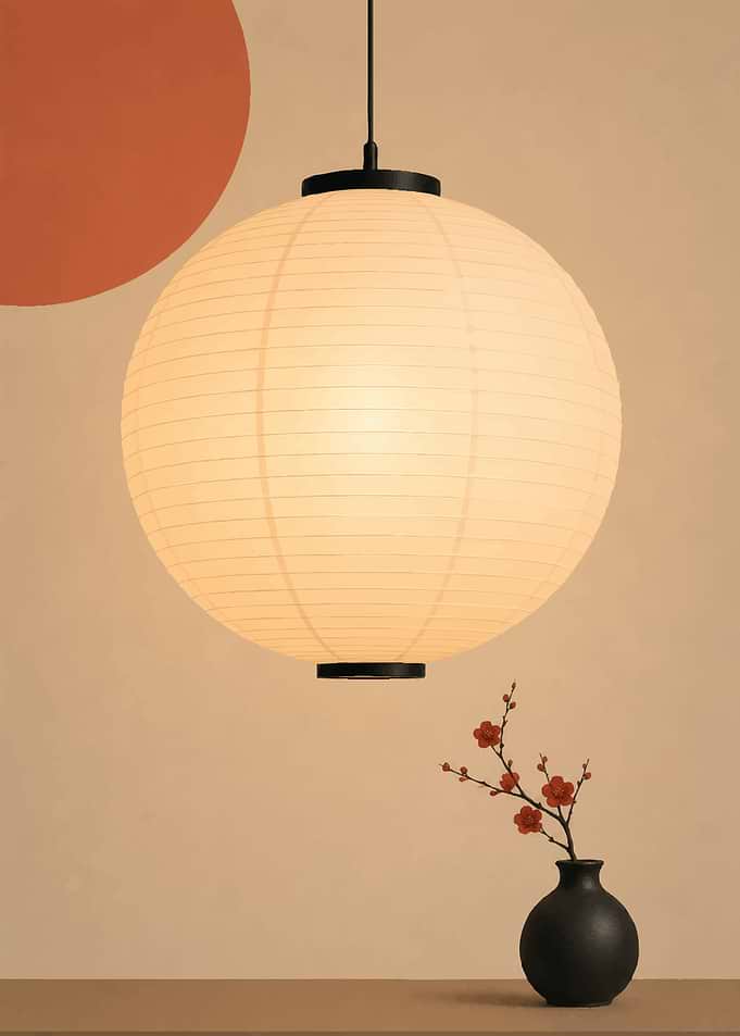 Minimalist Japanese Paper Lantern Decor