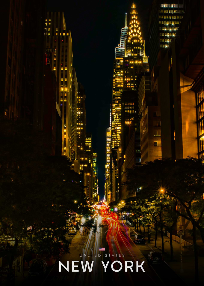New York City Night Skyline