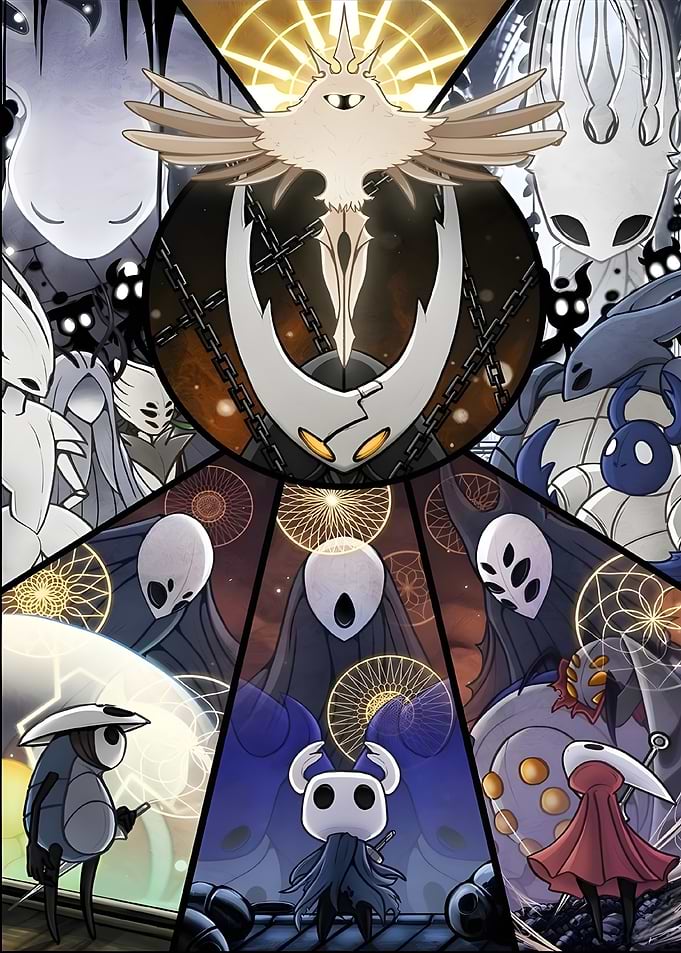 Hollow Knight Character Collage Poster