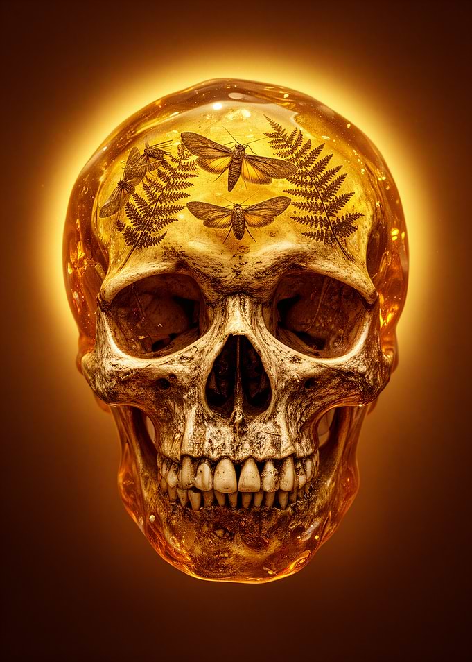 Amber Encased Human Skull