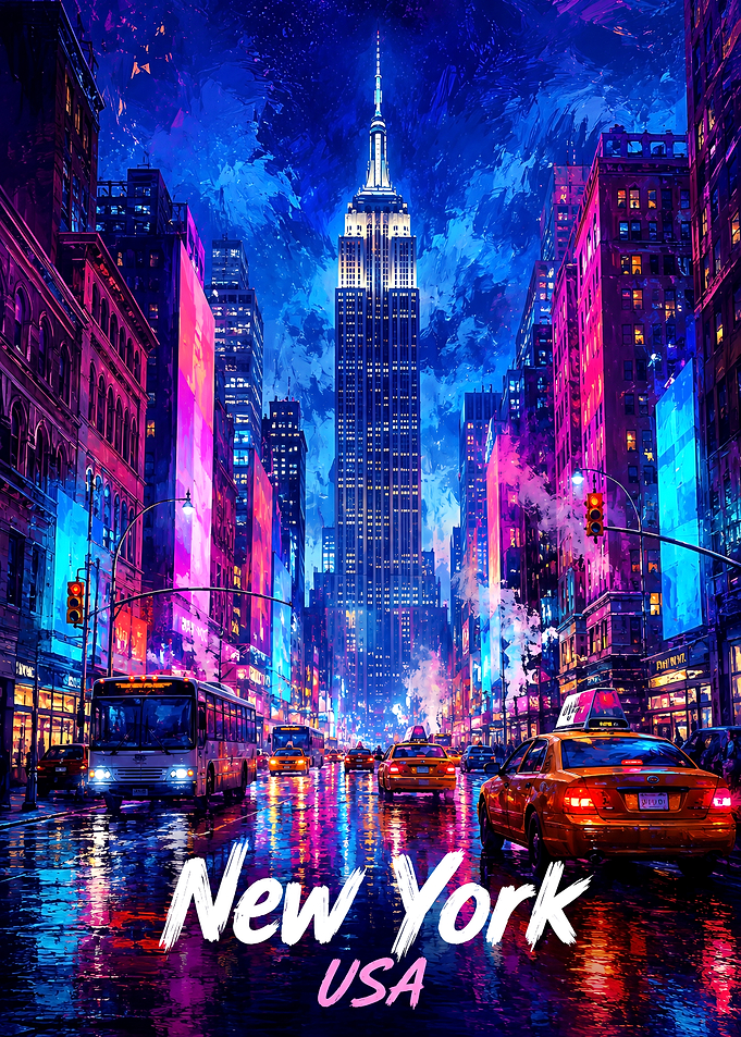 Vibrant New York City Nightscape