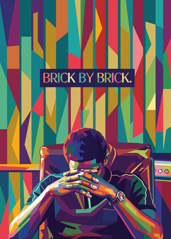 Brick By Brick Pop Art Poster