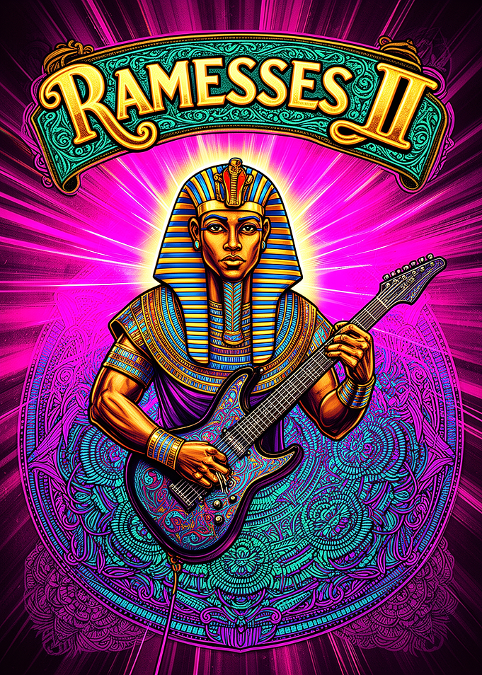 Ramesses II Rocking Electric Guitar