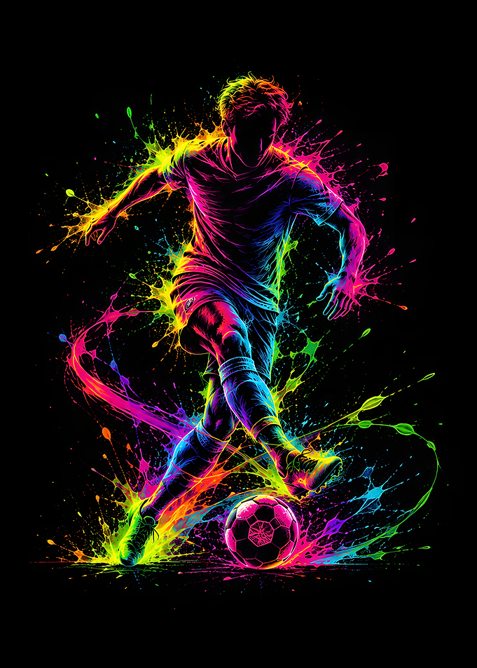 Neon Soccer Dribbling