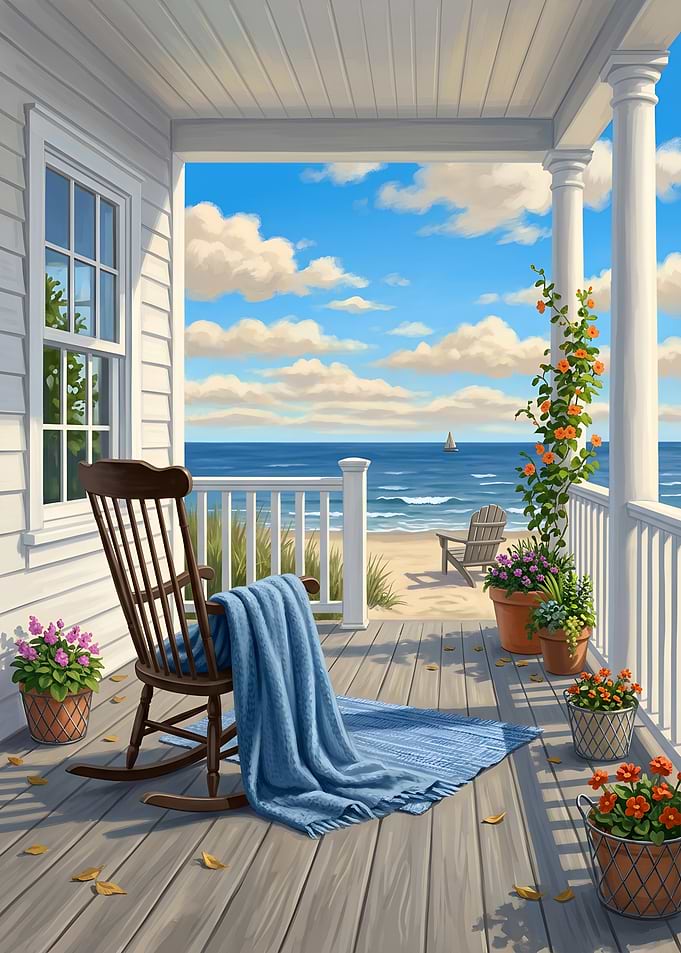 Peaceful Sea Beach Porch View