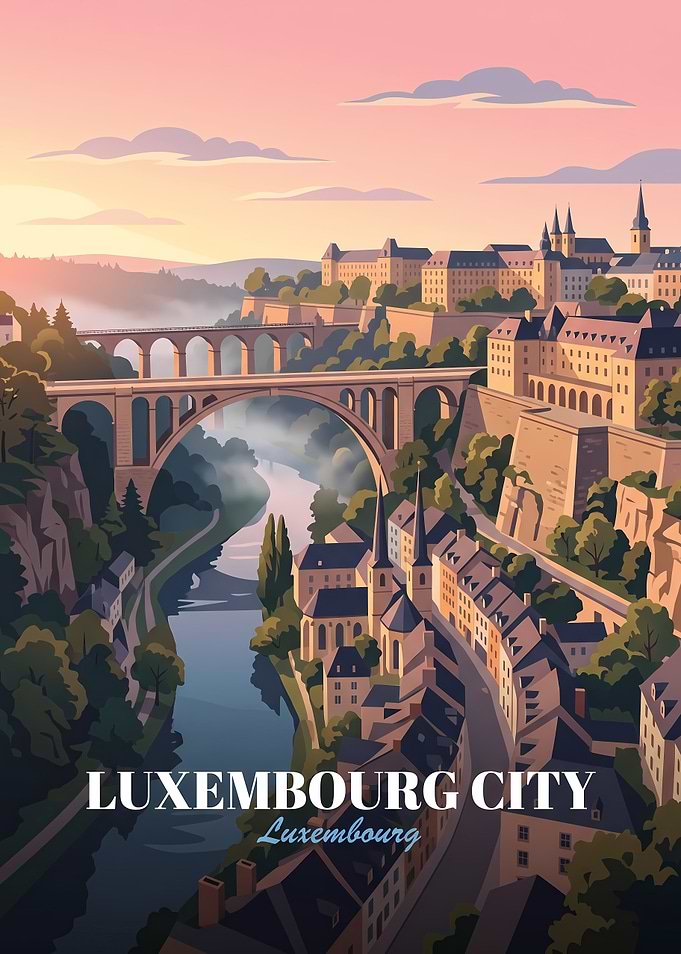 Luxembourg City Travel Poster
