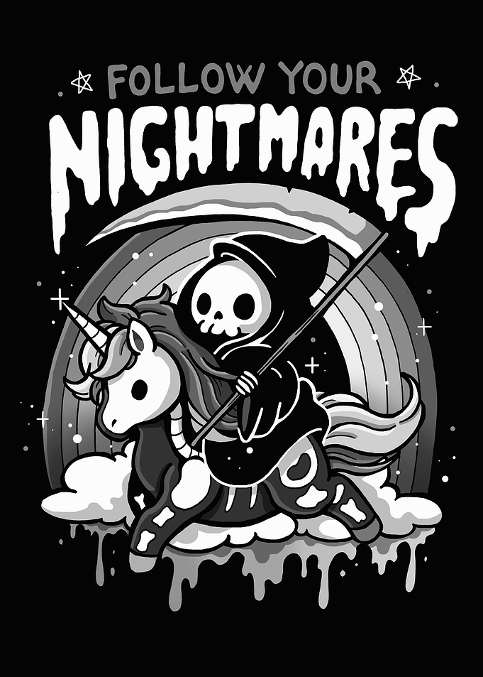 Grim Reaper Riding Skeleton Unicorn