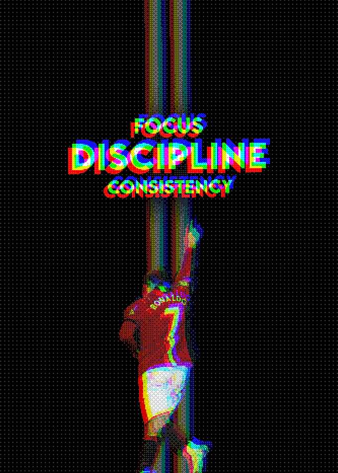 Cristiano Ronaldo Motivational Glitch Poster