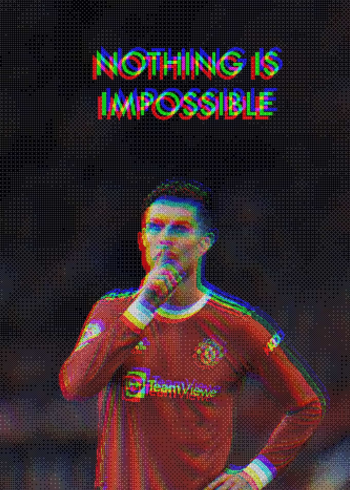 Cristiano Ronaldo Glitch Effect Poster
